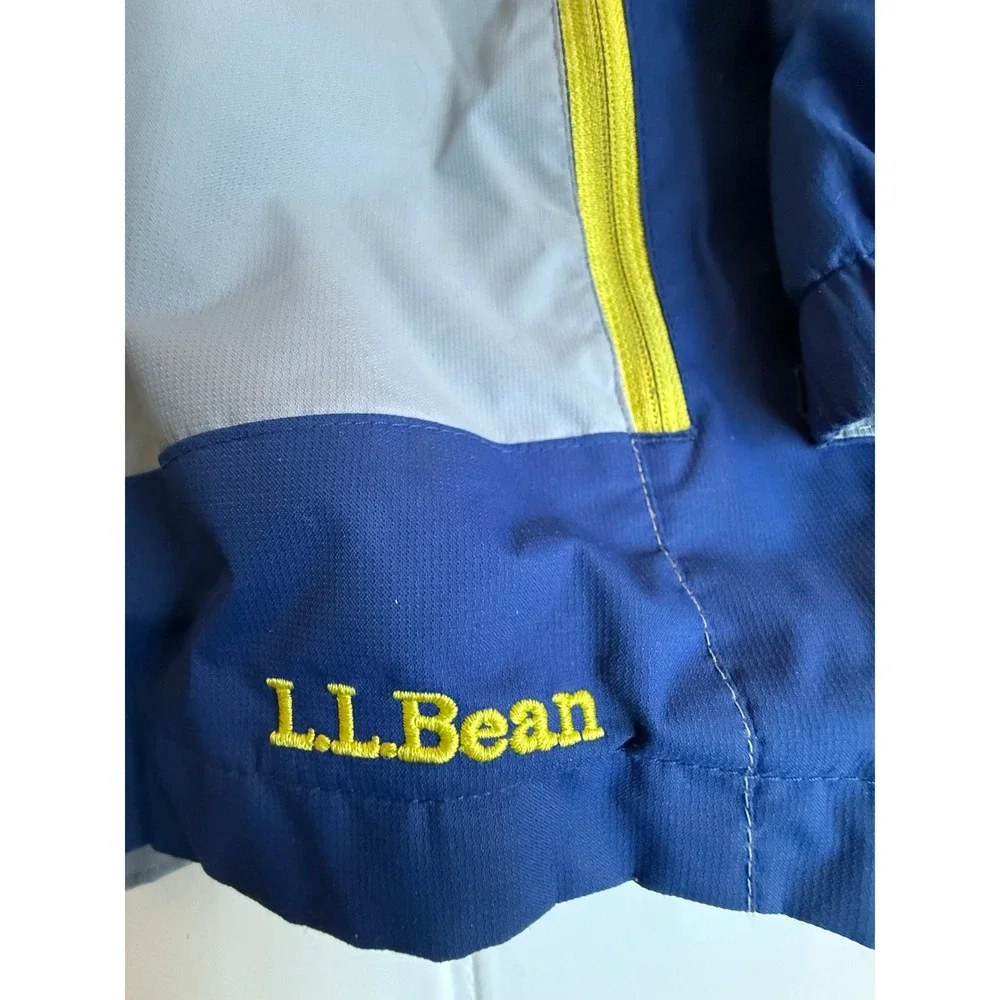 L.L. Bean‎ Boys Youth Size Medium Gray Navy Blue Zip Up Jacket 295452